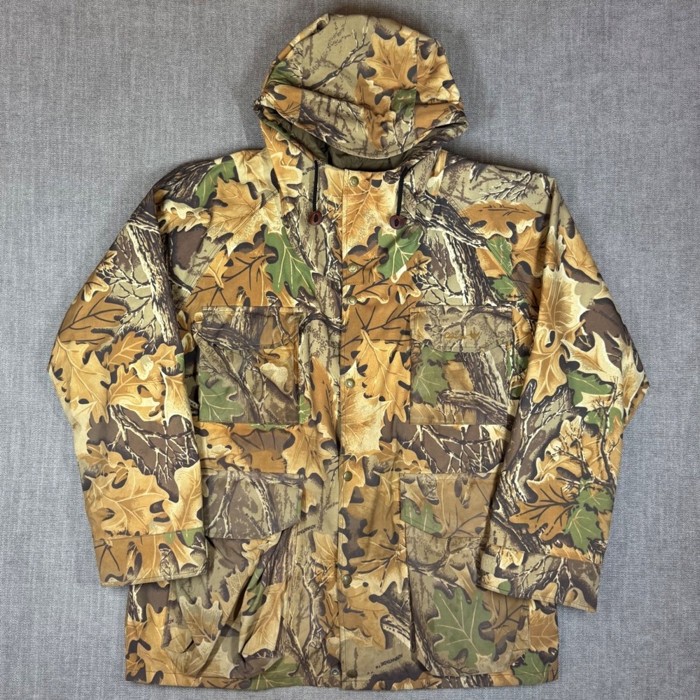 Vintage 90s Cabelas GoreTex Parka Jacket Advantage Camo Mens Large Tall USA Hunt